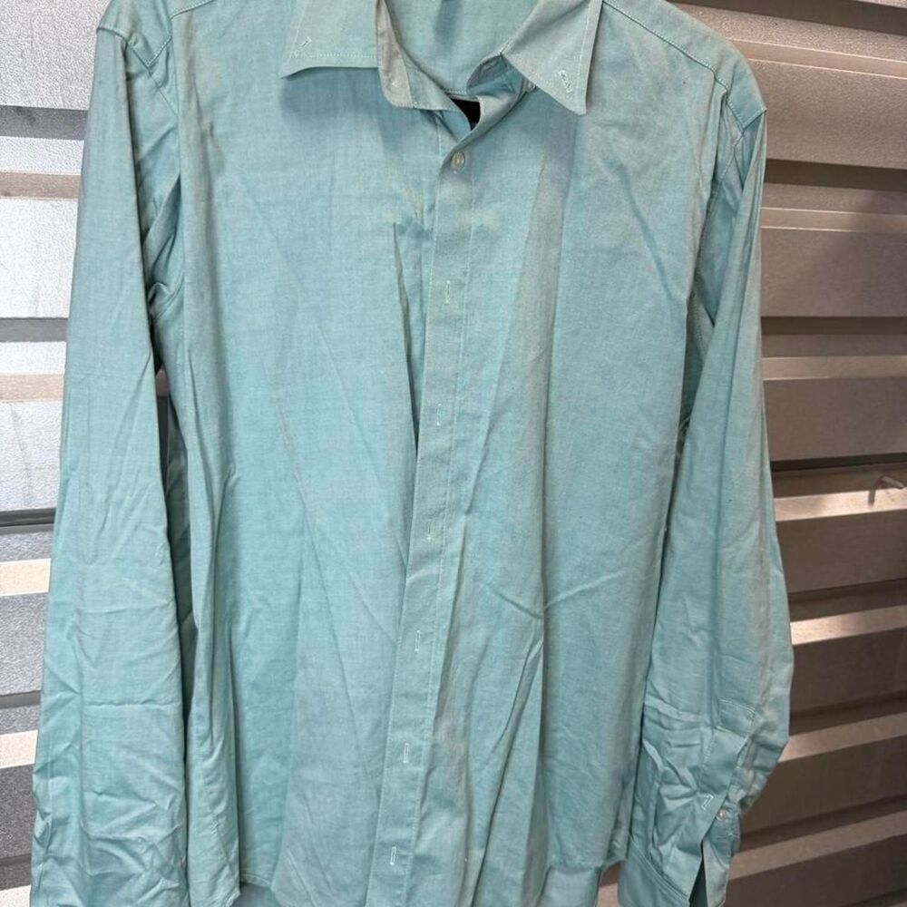 American-apparel Men's Blue and Green Shirt